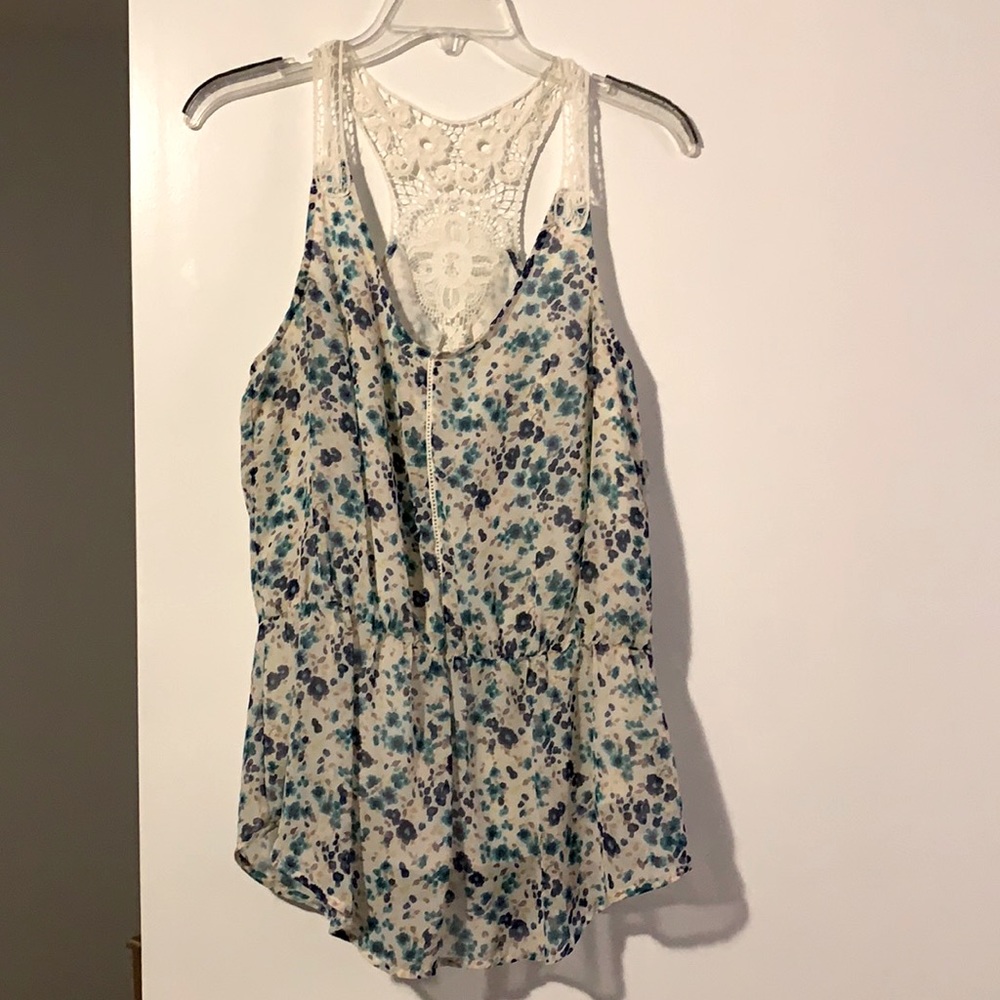 Lauren Conrad Medium Floral Chiffon Peplum